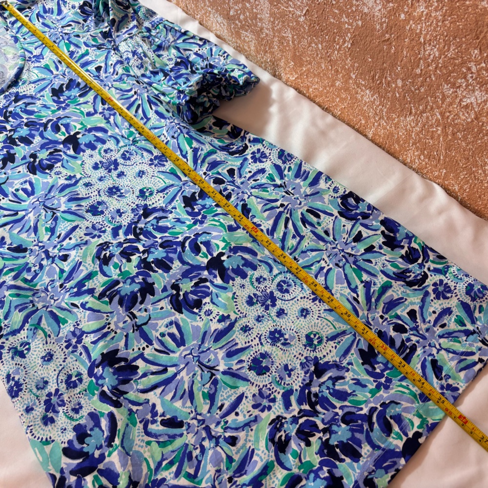 Lilly Pulitzer Carlile Sheath Dress Bell Sleeve Iris Blue High Maintenance Sz Sm - Picture 15 of 16